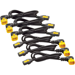 APC Power Cord Kit (6 EA), Locking, C13 to C14 (90 Degree), 1.8m AP8706R-WW