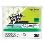 Scotch-Brite Industrial Power Sponge, Teal, 2 4/5 x 4 1/2, 5/Pack MMM3000CC