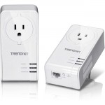 TRENDnet Powerline 1300 AV2 Adapter Kit with Built-in Outlet TPL-423E2K