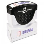 ACCUSTAMP2 Pre-Inked Shutter Stamp with Microban, Red/Blue, CONFIDENTIAL, 1 5/8 x 1/2 COS035536