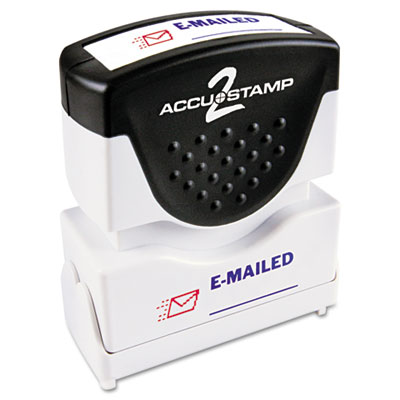 ACCUSTAMP2 Pre-Inked Shutter Stamp with Microban, Red/Blue, EMAILED, 1 5/8 x 1/2 COS035541