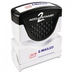 ACCUSTAMP2 Pre-Inked Shutter Stamp with Microban, Red/Blue, EMAILED, 1 5/8 x 1/2 COS035541