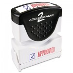 ACCUSTAMP2 Pre-Inked Shutter Stamp with Microban, Red/Blue, APPROVED, 1 5/8 x 1/2 COS035525