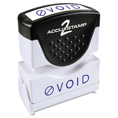 ACCUSTAMP2 Pre-Inked Shutter Stamp with Microban, Blue, VOID, 1 5/8 x 1/2 COS035584