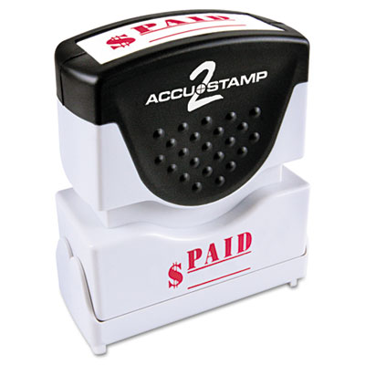 ACCUSTAMP2 Pre-Inked Shutter Stamp with Microban, Red, PAID, 1 5/8 x 1/2 COS035578