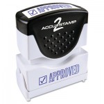 ACCUSTAMP2 Pre-Inked Shutter Stamp with Microban, Blue, APPROVED, 1 5/8 x 1/2 COS035575