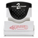 ACCUSTAMP2 Pre-Inked Shutter Stamp with Microban, Red, FAXED, 1 5/8 x 1/2 COS035583