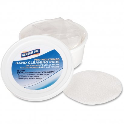 Genuine Joe Pre-moistened Hand Cleaning Pads 15050CT