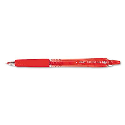 Pilot Precise Gel BeGreen Retractable Roller Ball Pen, Red Ink, .7mm, Dozen PIL15003
