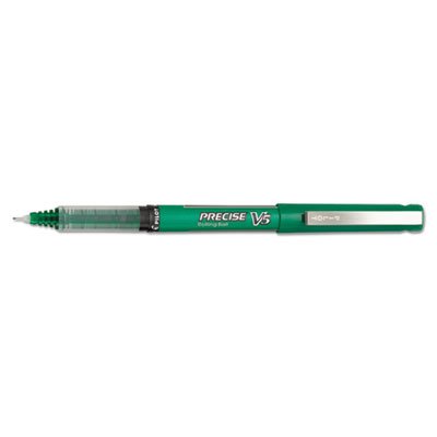 Pilot Precise V5 Roller Ball Stick Pen, Precision Point, Green Ink, .5mm, Dozen PIL25104
