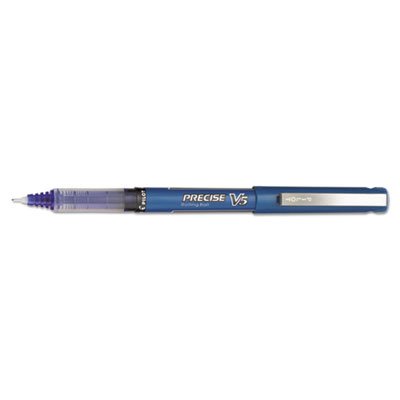 Pilot Precise V5 Roller Ball Stick Pen, Precision Point, Blue Ink, .5mm, Dozen PIL35335
