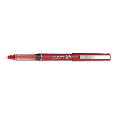 Pilot Precise V5 Roller Ball Stick Pen, Precision Point, Red Ink, .5mm, Dozen PIL35336