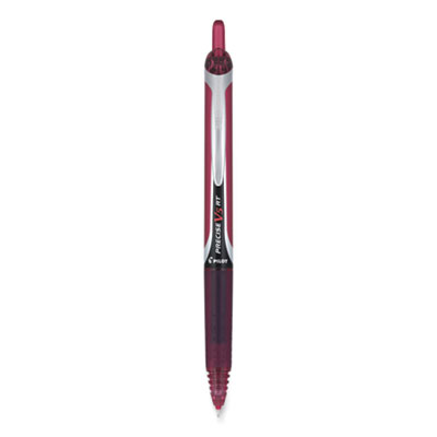 Pilot PIL15137 Precise V5RT Retractable Roller Ball Pen, Extra-Fine 0.5 mm, Burgundy Ink, Burgundy/Silver Barrel, Dozen PIL15137