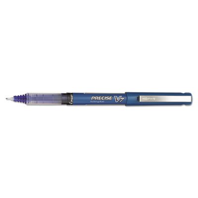 Pilot Precise V7 Roller Ball Stick Pen, Precision Point, Blue Ink, .7mm, Dozen PIL35349