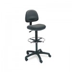 Safco Precision Extended Height Swivel Stool w/Adjustable Footring, Black Fabric SAF3401BL