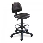 Safco Precision Extended Height Swivel Stool w/Adjustable Footring, Black Vinyl SAF3406BL