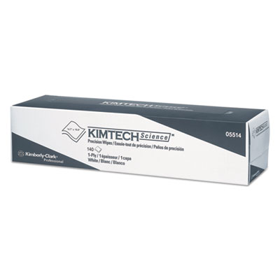 KIMTECH Precision Wiper, POP-UP Box, 1-Ply, 14 7/10" x 16 3/5" White, 140/Box KCC05514