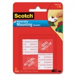 Scotch Precut Foam Mounting 1" Squares, Double-Sided, Removable, 16/Pack MMM108