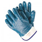 127-9761R Predator Premium Nitrile-Coated Gloves, Blue/White, Large, 12 Pairs MPG9761R