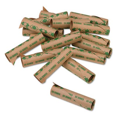 Pm Company Preformed Tubular Coin Wrappers, Dimes, $5, 1000 Wrappers/Carton PMC65071