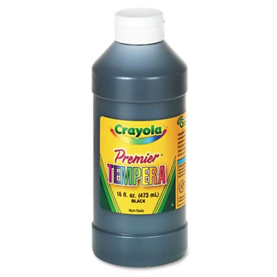 Crayola 541216051 Premier Tempera Paint, Black, 16 oz 54-1216-051