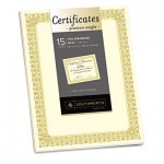 Southworth Premium Certificates, Ivory , Fleur Gold Foil Border, 66 lb, 8.5 x 11, 15/Pack SOUCTP1V