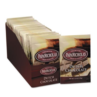 PapaNicholas Coffee Premium Hot Cocoa, Dutch Chocolate, 24/Carton PCO79224