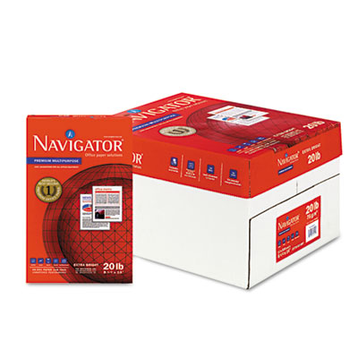 Navigator Premium Multipurpose Copy Paper, 97 Bright, 20 lb, 8.5 x 14, White, 500 Sheets/Ream, 10 Reams/Carton