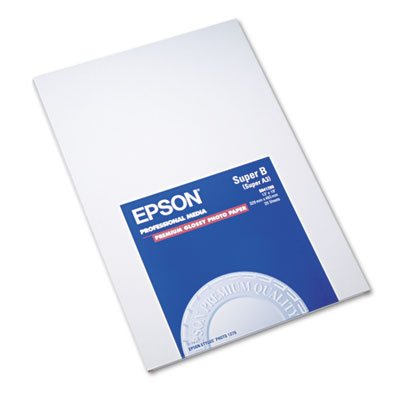 Premium Photo Paper, 68 lbs., High-Gloss, 13 x 19, 20 Sheets/Pack EPSS041289