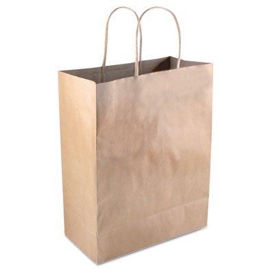 Premium Shopping Bag, Paper, 8 x 10 1/4, Brown, 50/Box COS098375