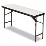 Iceberg Premium Wood Laminate Folding Table, Rectangular, 60w x 18d x 29h, Gray/Charcoal ICE55277