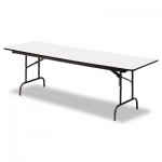 Iceberg Premium Wood Laminate Folding Table, Rectangular, 96w x 30d x 29h, Gray/Charcoal ICE55237