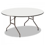 Iceberg Premium Wood Laminate Folding Table, 60 Dia. x 29h, Gray Top/Charcoal Base ICE55267
