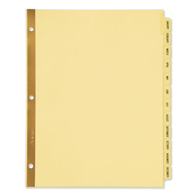 Avery Preprinted Laminated Tab Dividers w/Gold Reinforced Binding Edge, 12-Tab, Letter AVE11307