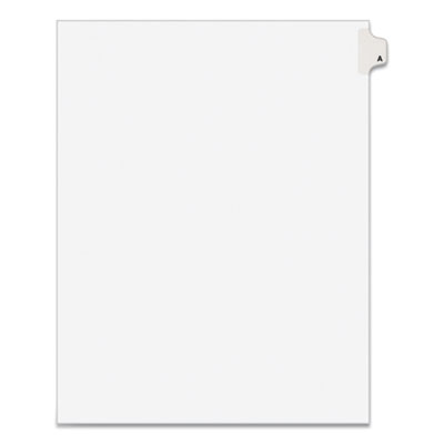 Avery Preprinted Legal Exhibit Side Tab Index Dividers, Avery Style, 26-Tab, A, 11 x 8.5, White, 25/Pack