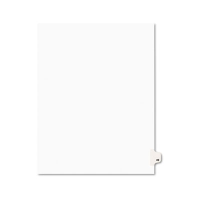 Avery Preprinted Legal Exhibit Side Tab Index Dividers, Avery Style, 10-Tab, 49, 11 x 8.5, White, 25/Pack