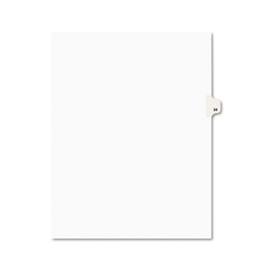 Avery Preprinted Legal Exhibit Side Tab Index Dividers, Avery Style, 10-Tab, 34, 11 x 8.5, White, 25/Pack