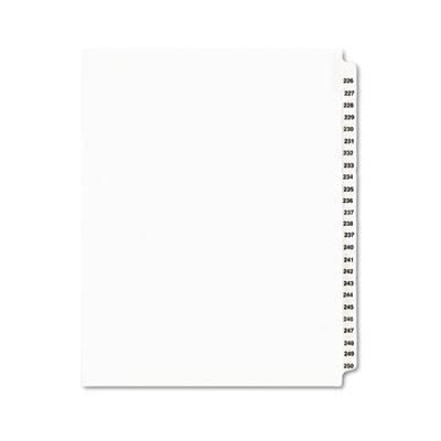 Avery Preprinted Legal Exhibit Side Tab Index Dividers, Avery Style, 25-Tab, 226 to 250, 11 x 8.5, White
