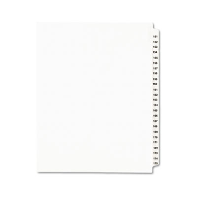 Avery Preprinted Legal Exhibit Side Tab Index Dividers, Avery Style, 25-Tab, 151 to 175, 11 x 8.5, White