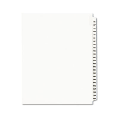 Avery Preprinted Legal Exhibit Side Tab Index Dividers, Avery Style, 25-Tab, 126 to 150, 11 x 8.5, White