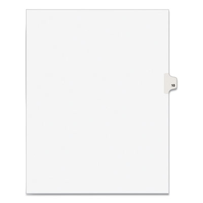 Avery Preprinted Legal Exhibit Side Tab Index Dividers, Avery Style, 10-Tab, 10, 11 x 8.5, White, 25/Pack