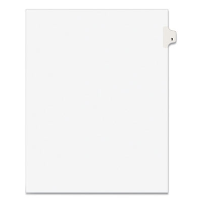 Avery Preprinted Legal Exhibit Side Tab Index Dividers, Avery Style, 10-Tab, 3, 11 x 8.5, White, 25/Pack