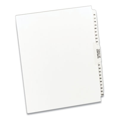 Avery Preprinted Legal Exhibit Side Tab Index Dividers, Avery Style, 26-Tab, 76 to 100, 11 x 8.5, White