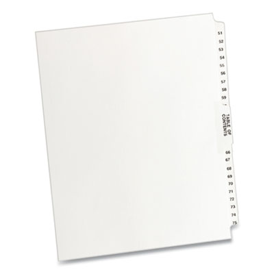 Avery Preprinted Legal Exhibit Side Tab Index Dividers, Avery Style, 26-Tab, 51 to 75, 11 x 8.5, White
