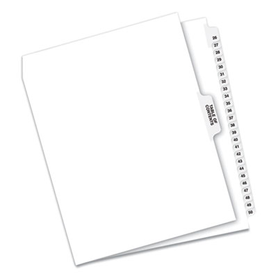 Avery Preprinted Legal Exhibit Side Tab Index Dividers, Avery Style, 26-Tab, 26 to 50, 11 x 8.5, White