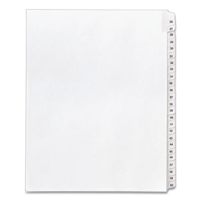 Avery Preprinted Legal Exhibit Side Tab Index Dividers, Allstate Style, 25-Tab, 26 to 50, 11 x 8.5, White