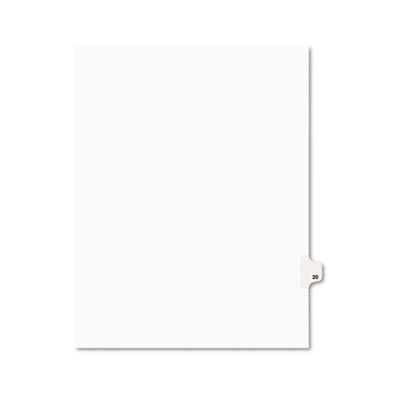 Avery Preprinted Legal Exhibit Side Tab Index Dividers, Avery Style, 10-Tab, 20, 11 x 8.5, White, 25/Pack