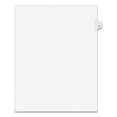 Avery Preprinted Legal Exhibit Side Tab Index Dividers, Avery Style, 10-Tab, 4, 11 x 8.5, White, 25/Pack