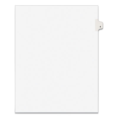 Avery Preprinted Legal Exhibit Side Tab Index Dividers, Avery Style, 10-Tab, 4, 11 x 8.5, White, 25/Pack