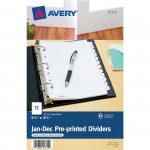 Avery Preprinted Monthly Tab Divider 11315